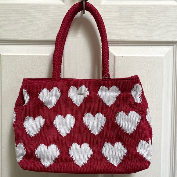 The Sak red crochet handbag with white hearts - Picture 5 of 12
